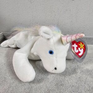 TY Beanie Baby‎ Mystic Unicorn Iridescent Horn Rainbow Fine Mane 1993 5th Gen